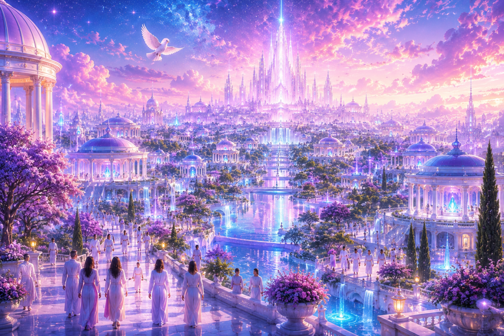 Cidade espiritual simbolizando a regeneração da humanidade.