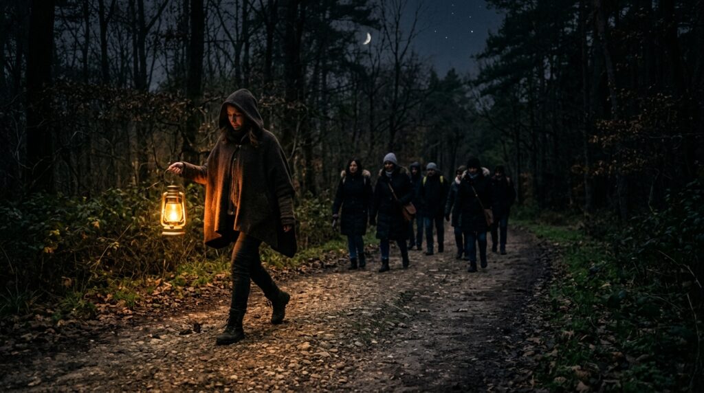 Vós Sois a Luz do Mundo Representação da luz espiritual guiando caminhos segundo os ensinamentos de Jesus.